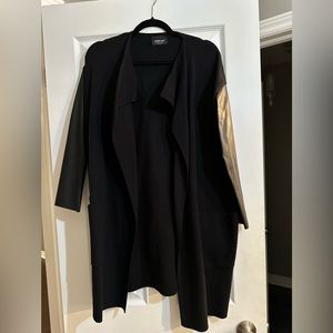 Zara Black Sweater with Leather sleeves Size xs